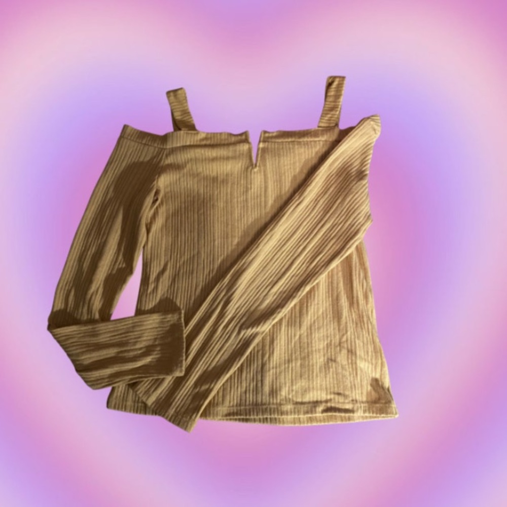 Aeropostal Mustard Open Shoulder Long Sleeve
